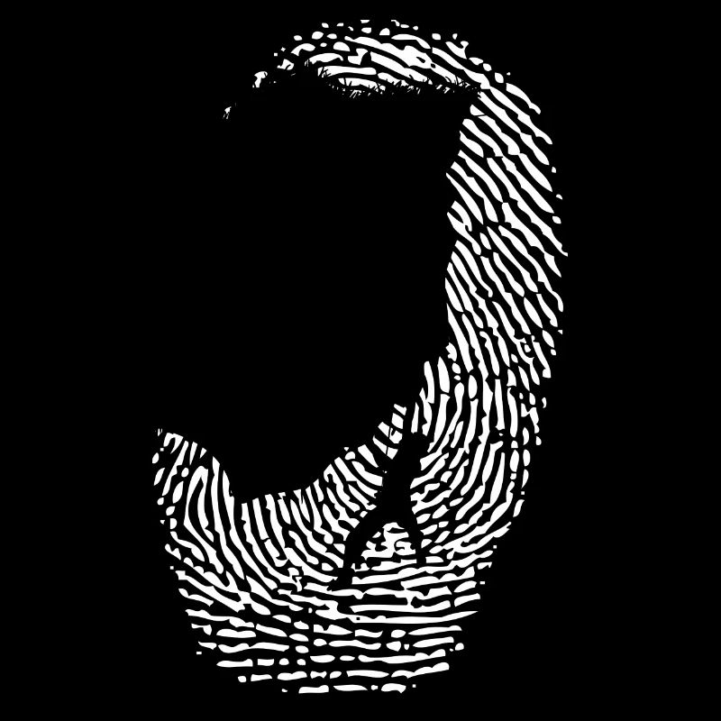 Monochrome Fingerprint Circle Design