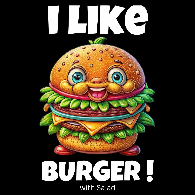 i like burger with salad- lustige Burger Geschenke