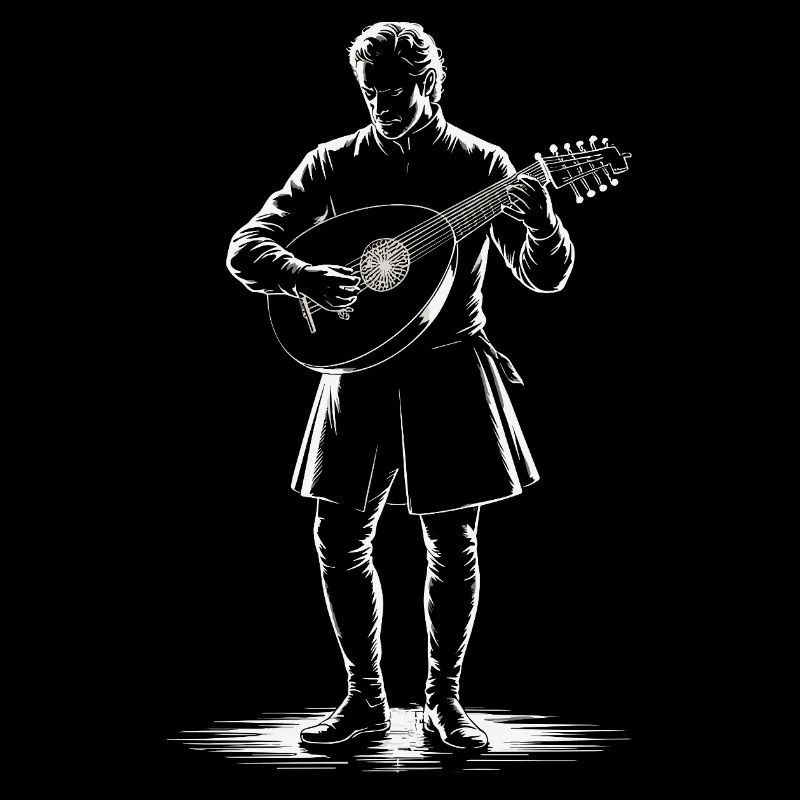 Barde médiéval avec luth