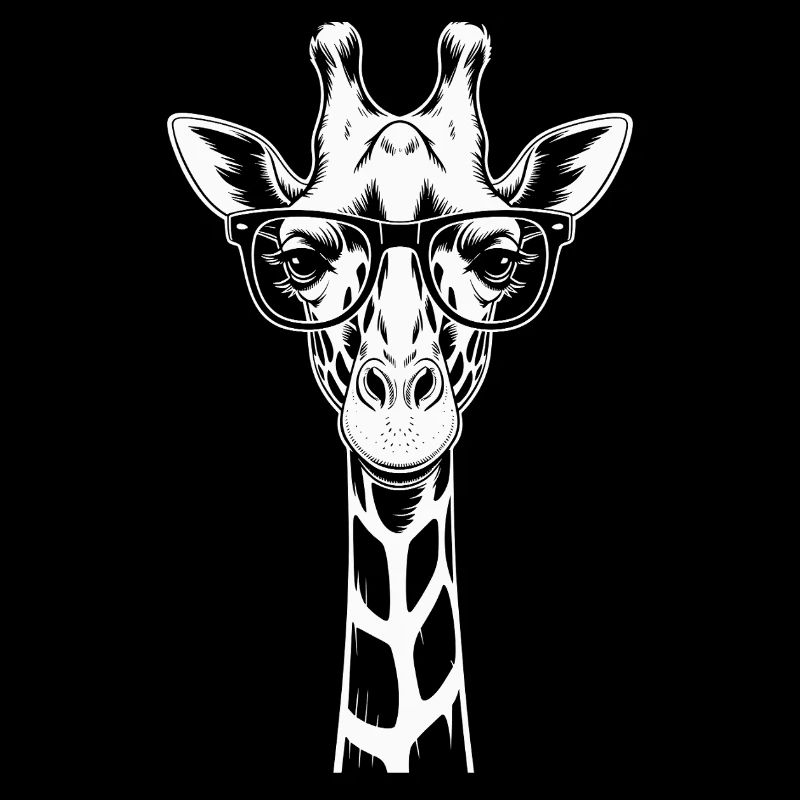 Humorous giraffe with glasses