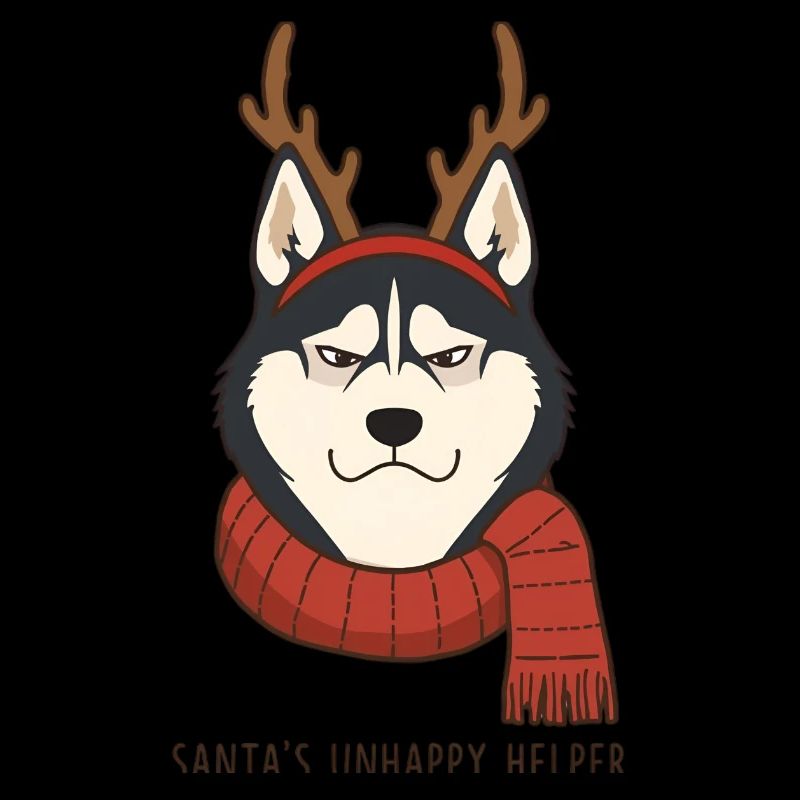 Grumpy Husky – Santa’s Unhappy Helper