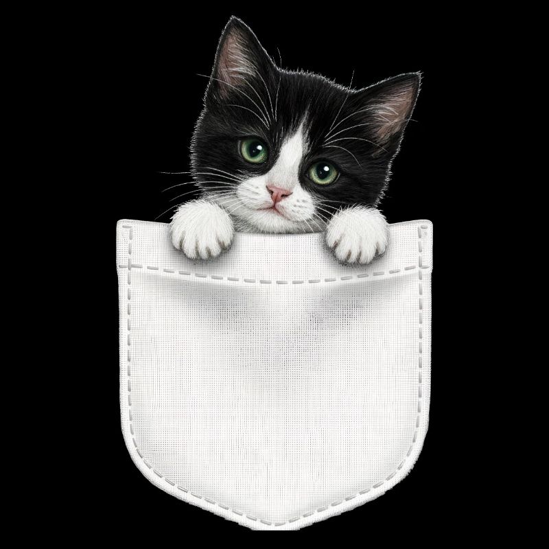 Cat Pocket jette un coup d’œil à un chat mignon dans la poche