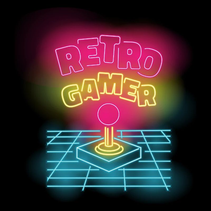Retro Gamer neon bunt Joystick Design