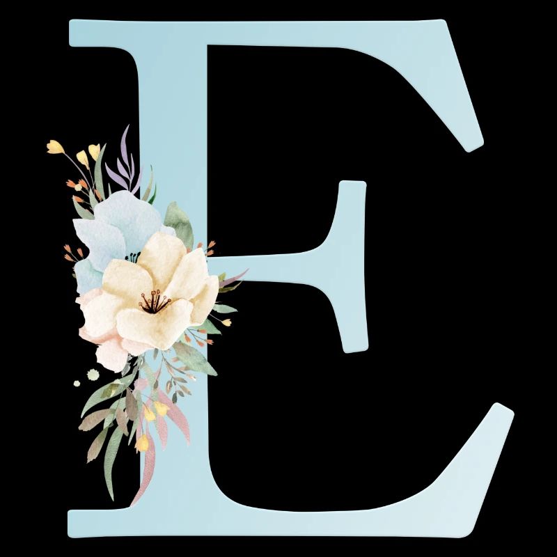 Customizable Monogram E Floral
