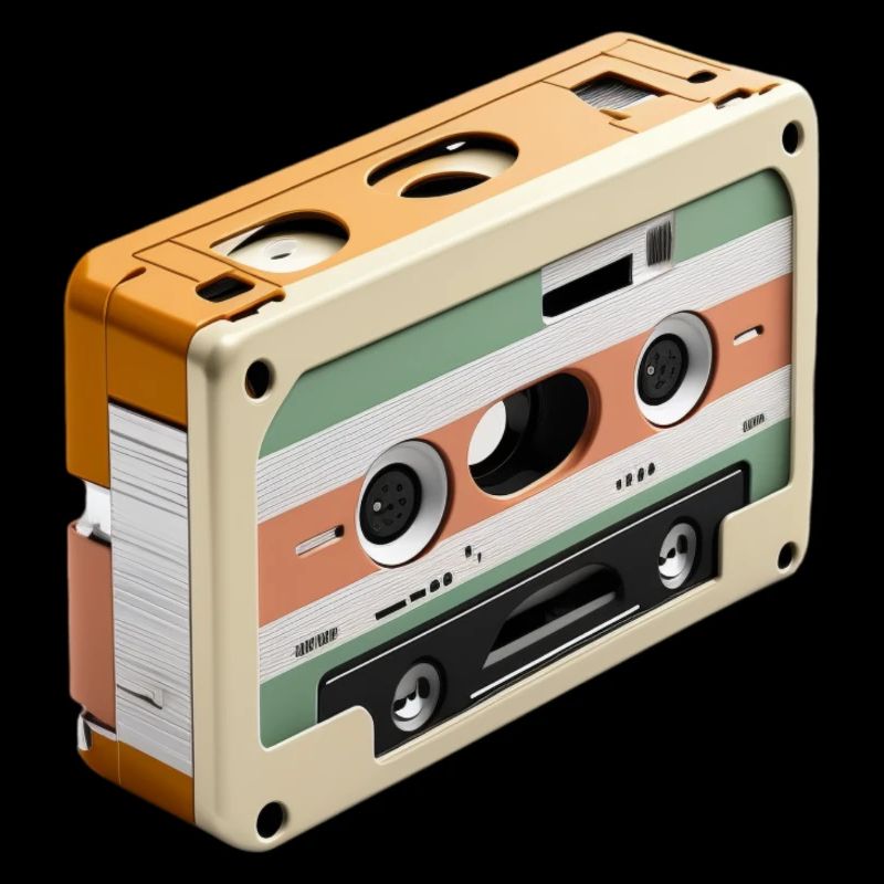 Retro Cassette Tape Illustration - Vintage