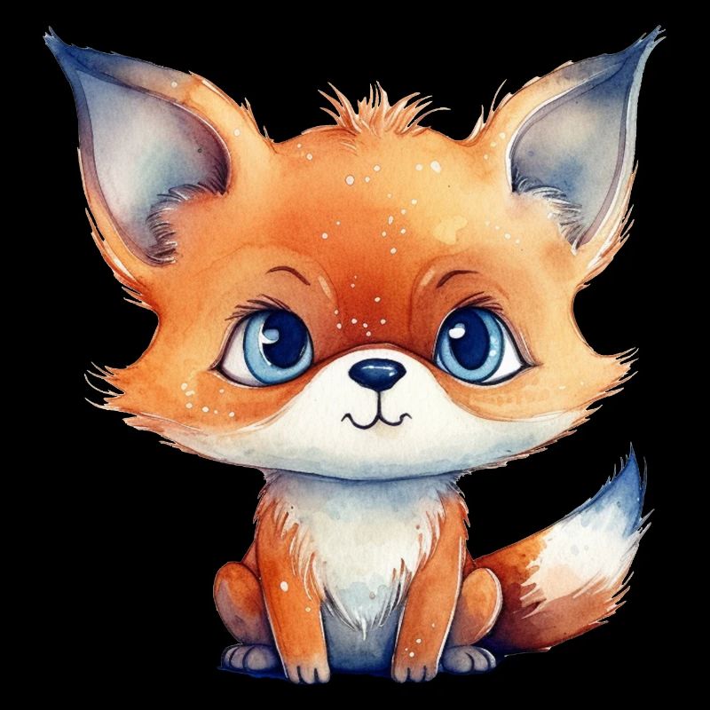 Fuchs Kulleraugen Aquarell Waldtier