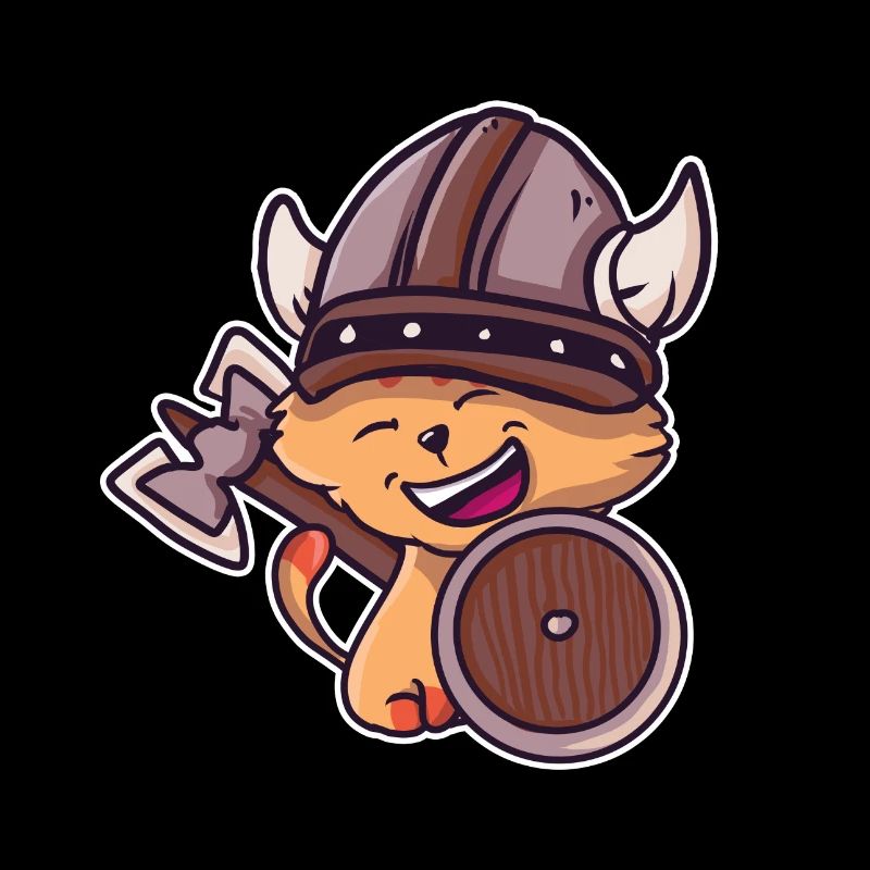 Wikinger Katze Kinder Valhalla Krieger