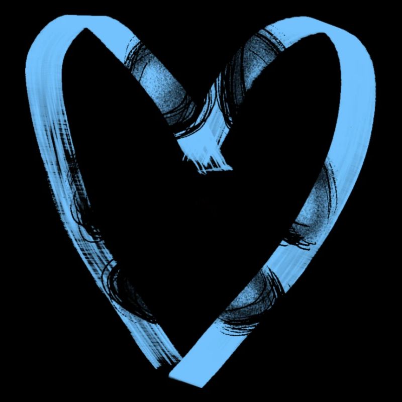 Empreinte de patte avec coeur, bleu