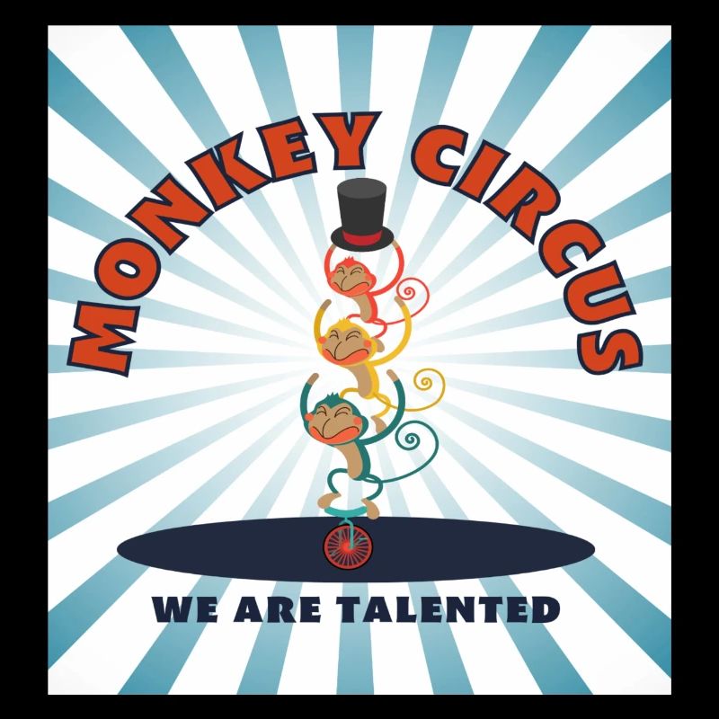 Monkey Circus - bleu blanc