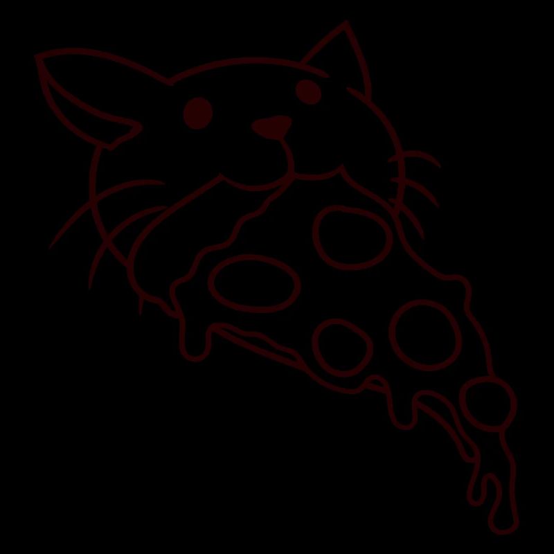 Chat mangeant du salami Pizza Faim Restauration rapide