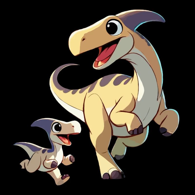 Parasaurolophus Mutter und Kind