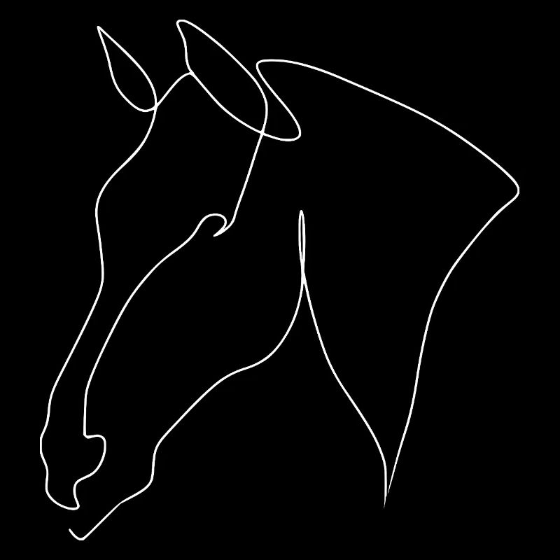 Minimal Pferdekopf Warmblut weiss