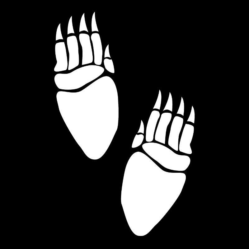 long white bear prints paws