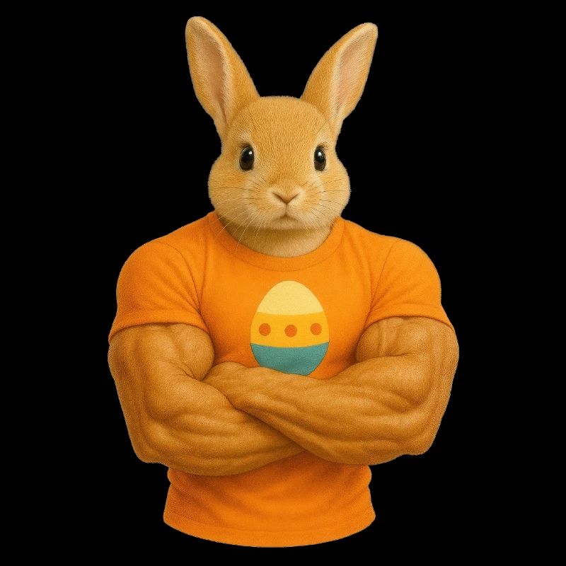 Easter Bunny with Muscles - Funny