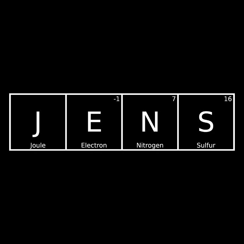 Jens Name First Name Chemistry Periodic Table Elements