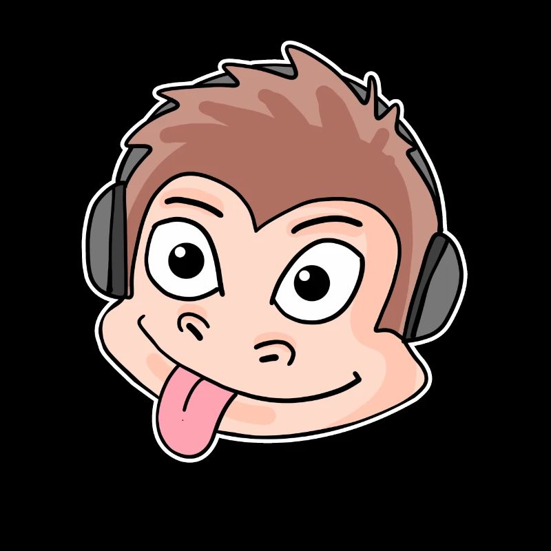 Affe Kopf Tier Kopfhörer Musik