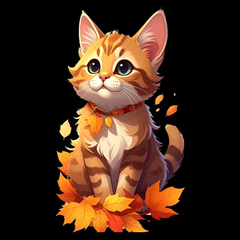 Katze im Herbst