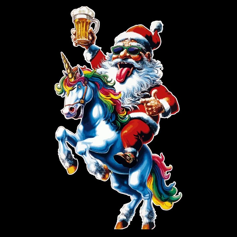 Weihnachtsmann Bier Einhorn Weihnachten