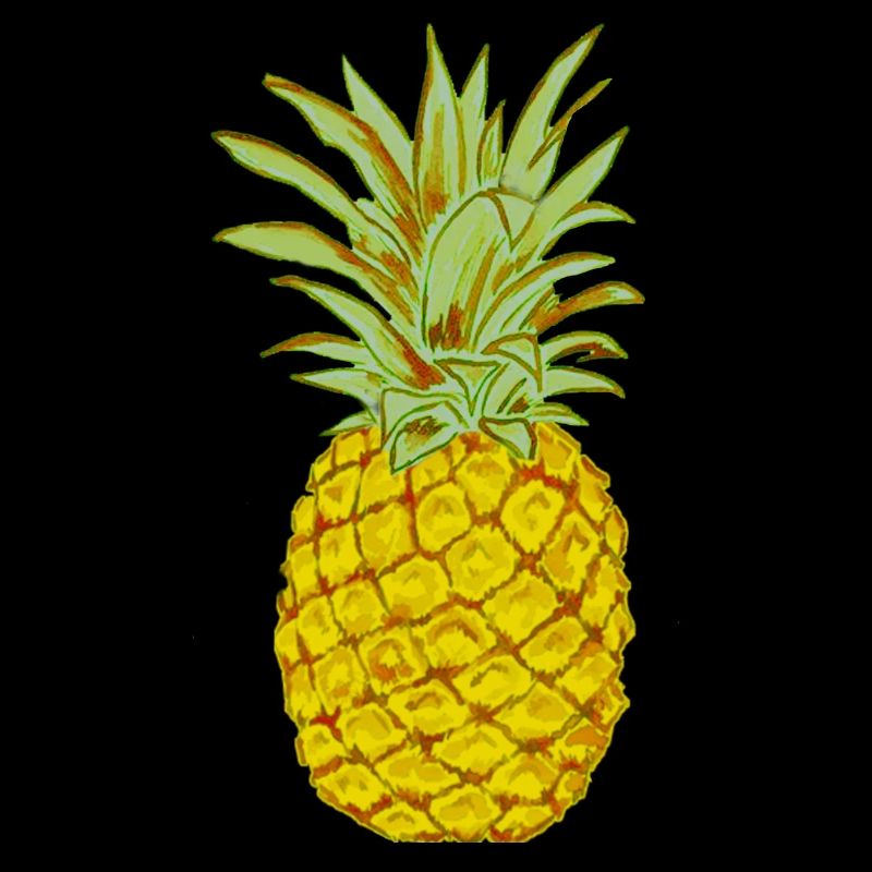 Ananas mûr jaune dessin stylisé