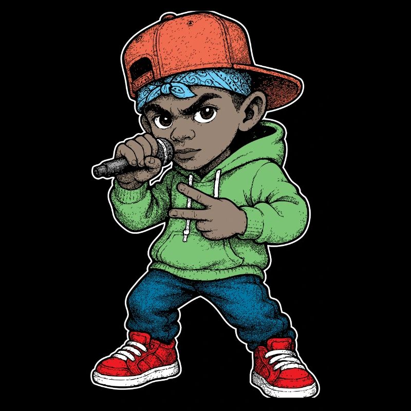 Junger Rapper-Junge mit Mikrofon