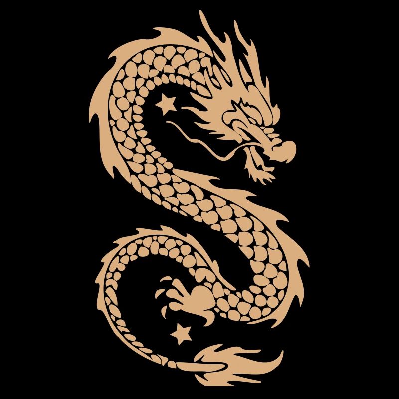 Silhouette dorée du Dragon Céleste