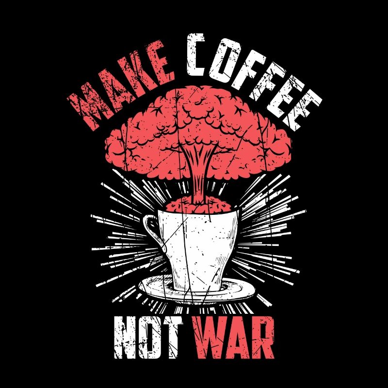 Kaffee statt Krieg Frieden Logo Geschenk Slogan