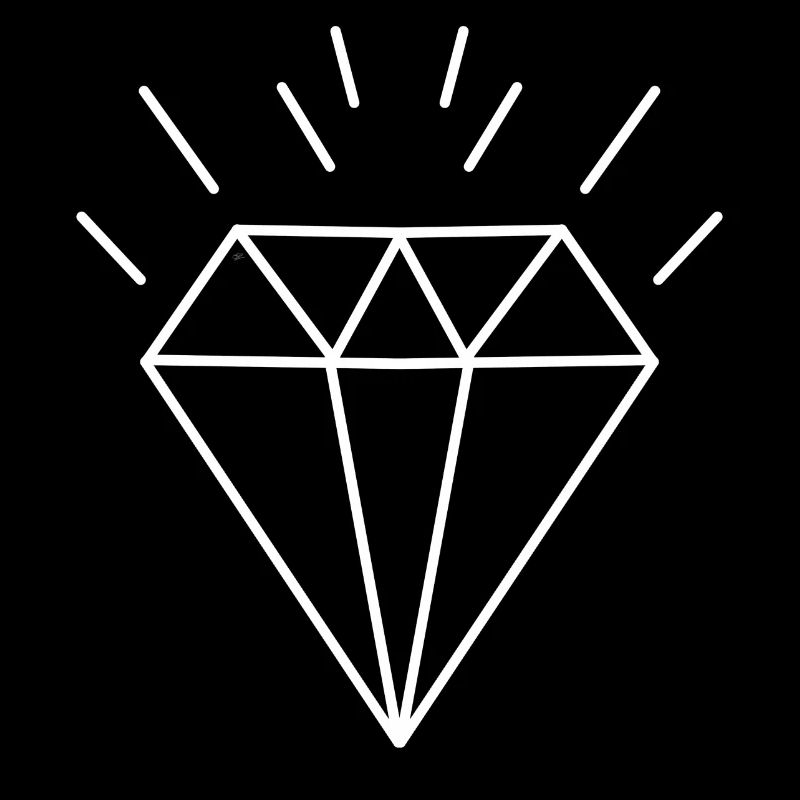 Diamant im Stil old Tattoo 3D-Effekt