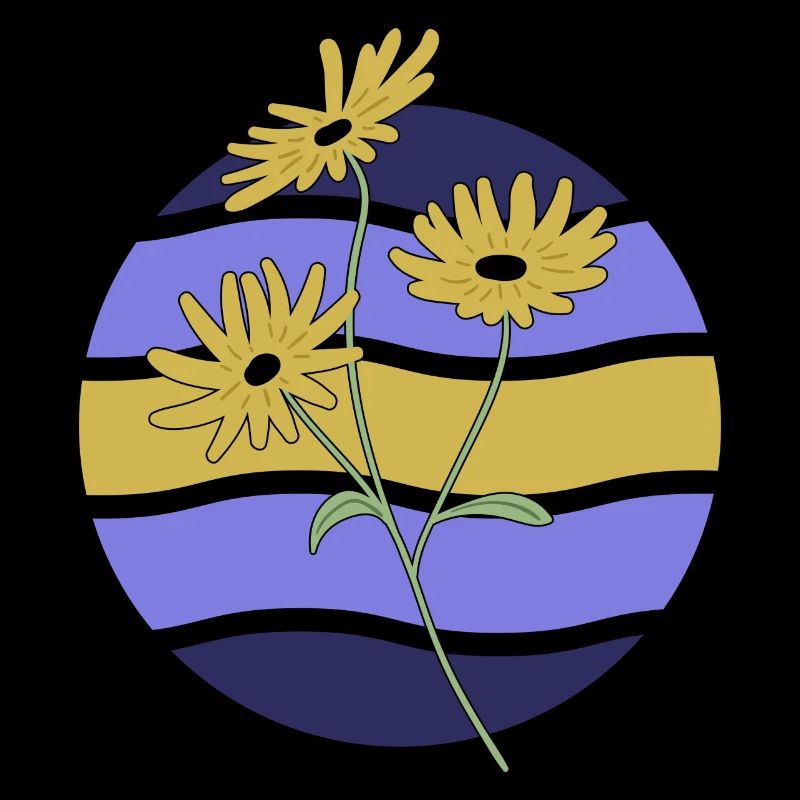 Minimal Flower Waves Pattern Vacances Vacances Été