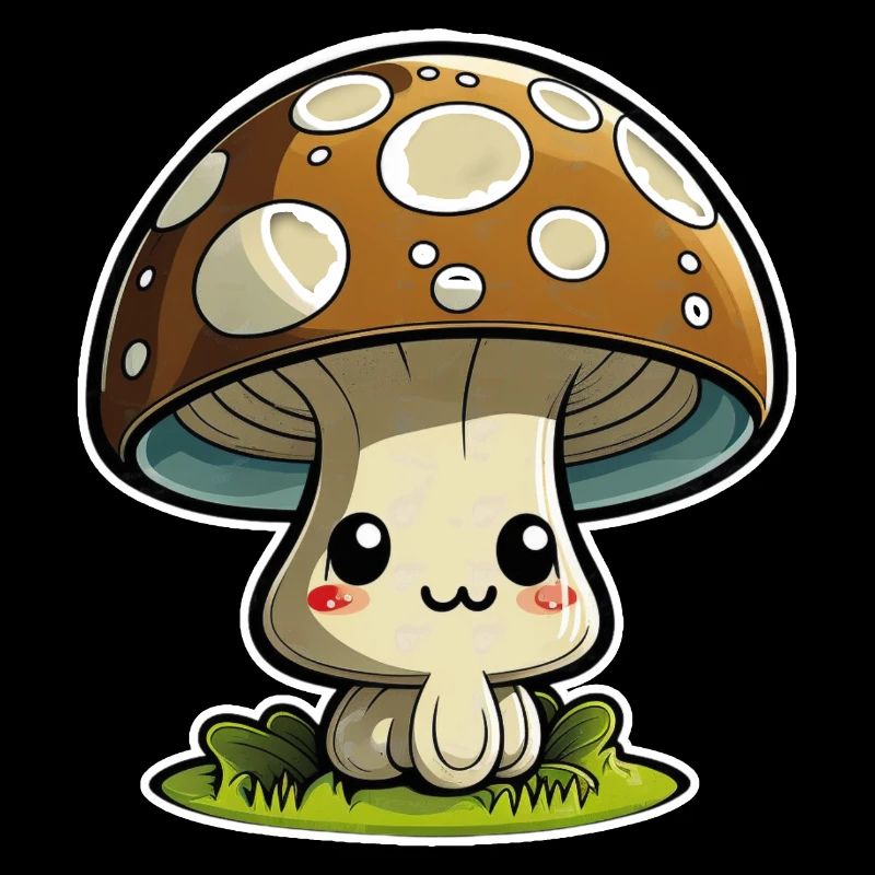 Funny cartoon mushroom