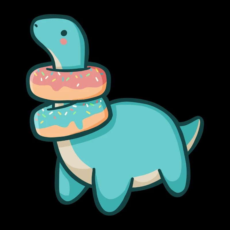 Hugadino Dino avec beignets, mignon dinosaure