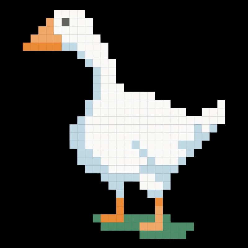 A pixelated duck