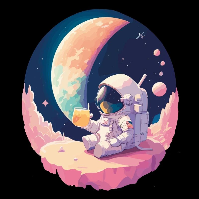 Astronaut trinkt Limo