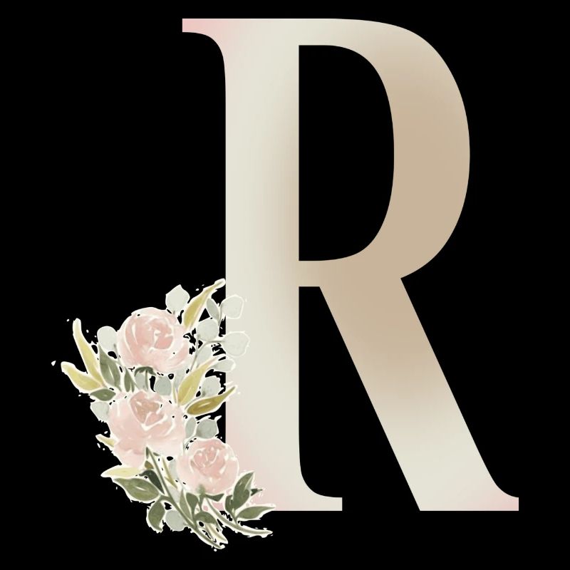 Lettre R avec fleurs