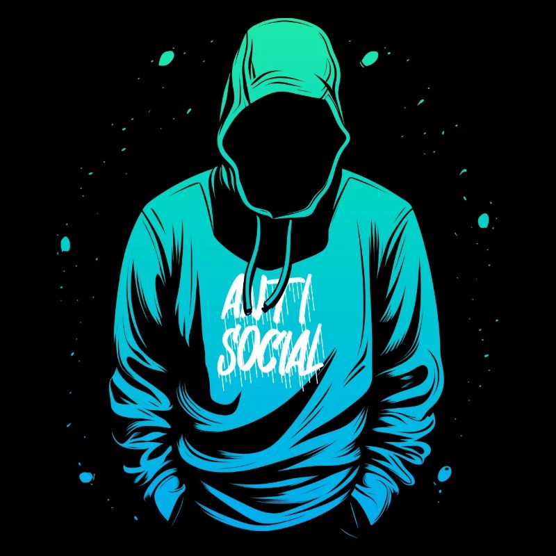Sweat à capuche antisocial dégradé