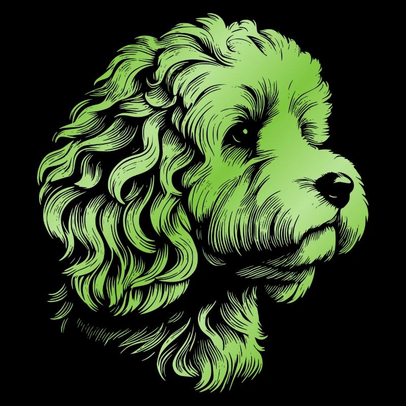 Cockerpoo Cocker Épagneul Caniche Portrait, Dessin
