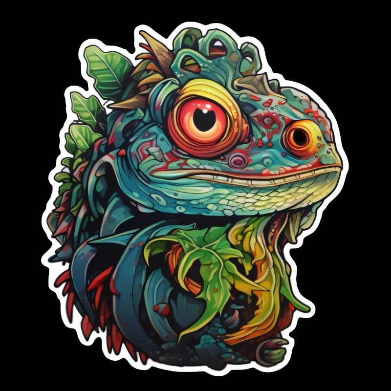 Lizard head in the jungle