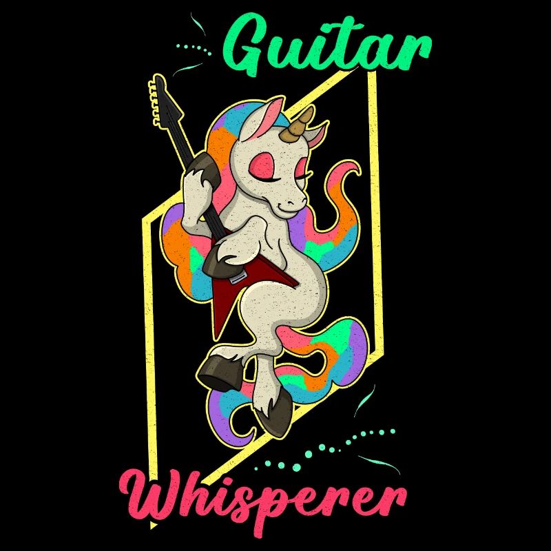 Gitarre Lehrer Niedlich Einhorn Regenbogen