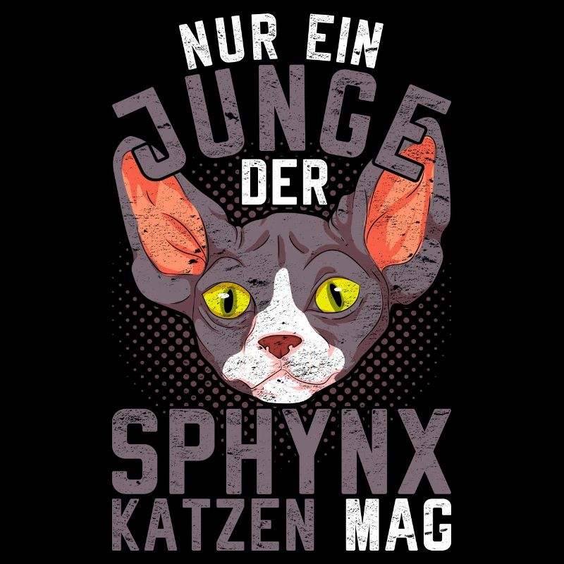 Nur ein Junge der Sphynx Katzen mag Sphynx Katze