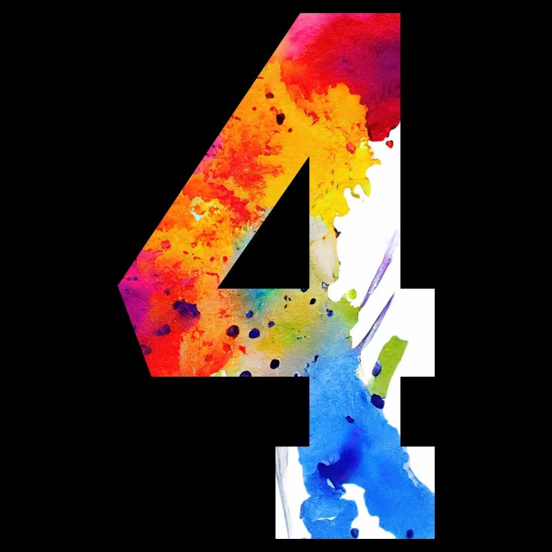 NUMMER 4 JAHRE 4. GEBURTSTAG
