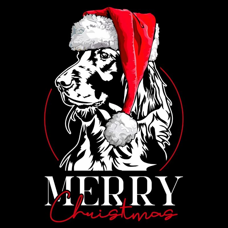 Père Noël irlandais Setter joyeux Noël chiens Wilsigns