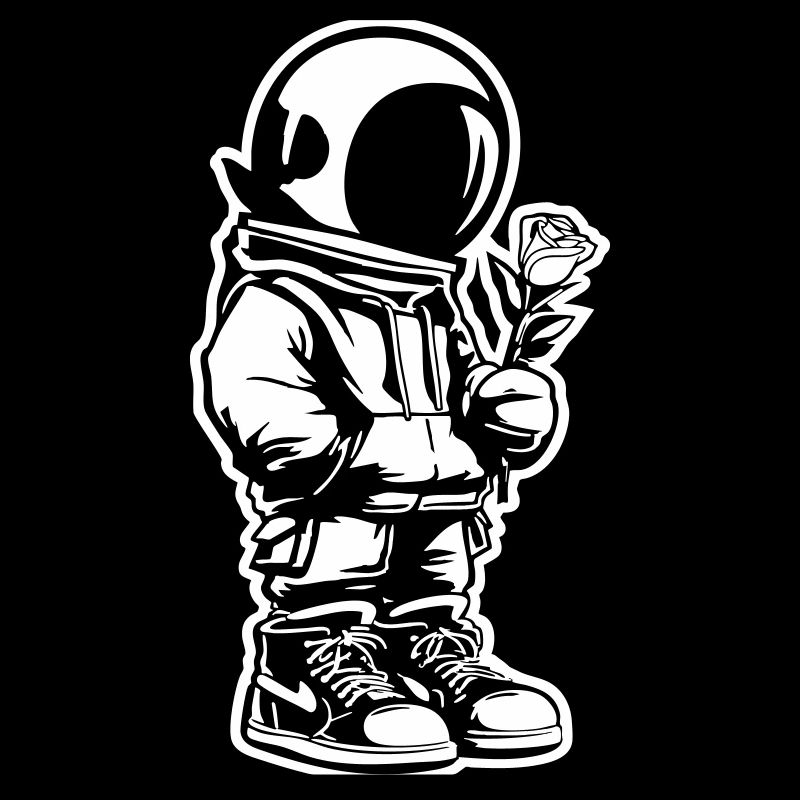 Enfant de l’espace avec rose