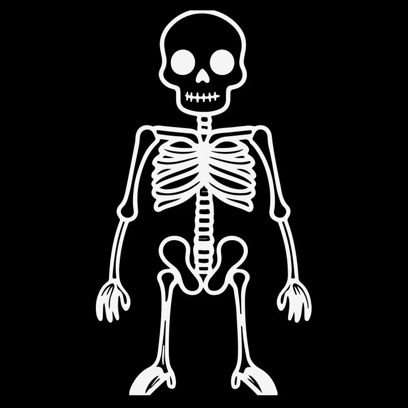 Skeleton motif in black and white
