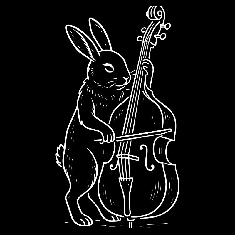 Rabbit spielt Kontrabass
