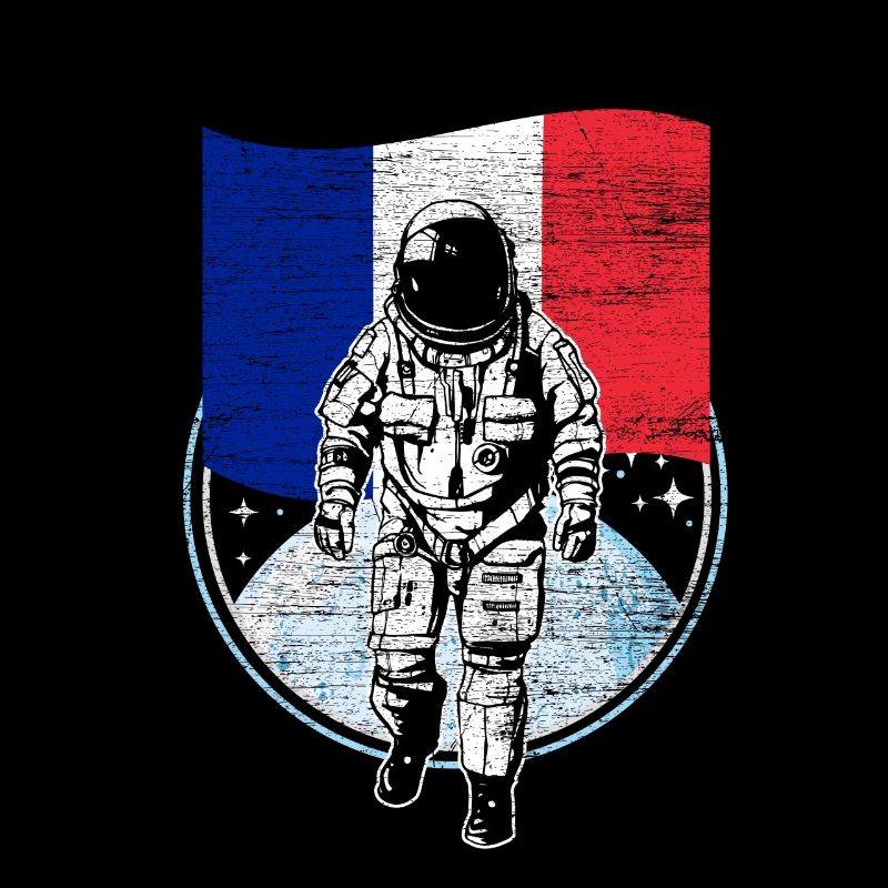 Drapeau de la France dans l'espace des astronautes Lune
