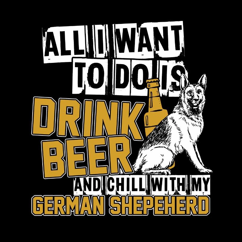 German shepherd drinking beer animal gift