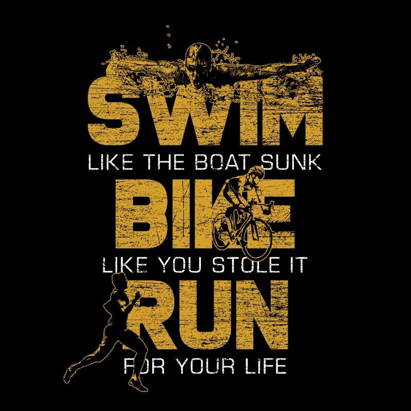 Athlète de course de vélo de natation de triathlon