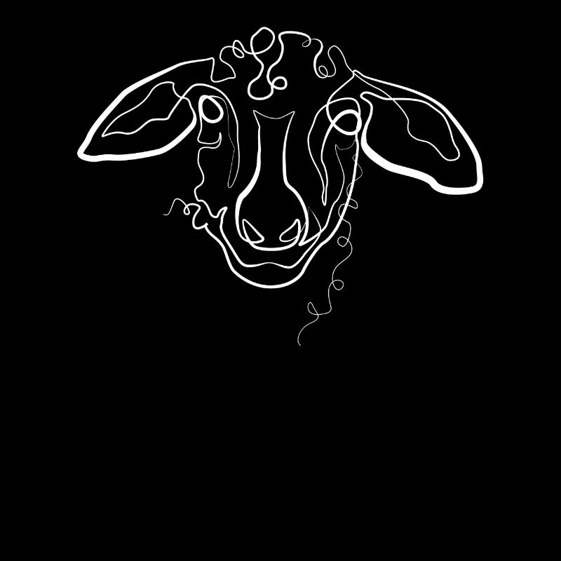 Sheep Shepherd Animal Motif - one line drawing