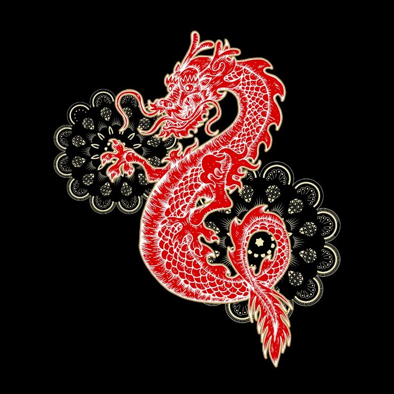 Chinesischer Drachen mit Mandala Geschenk