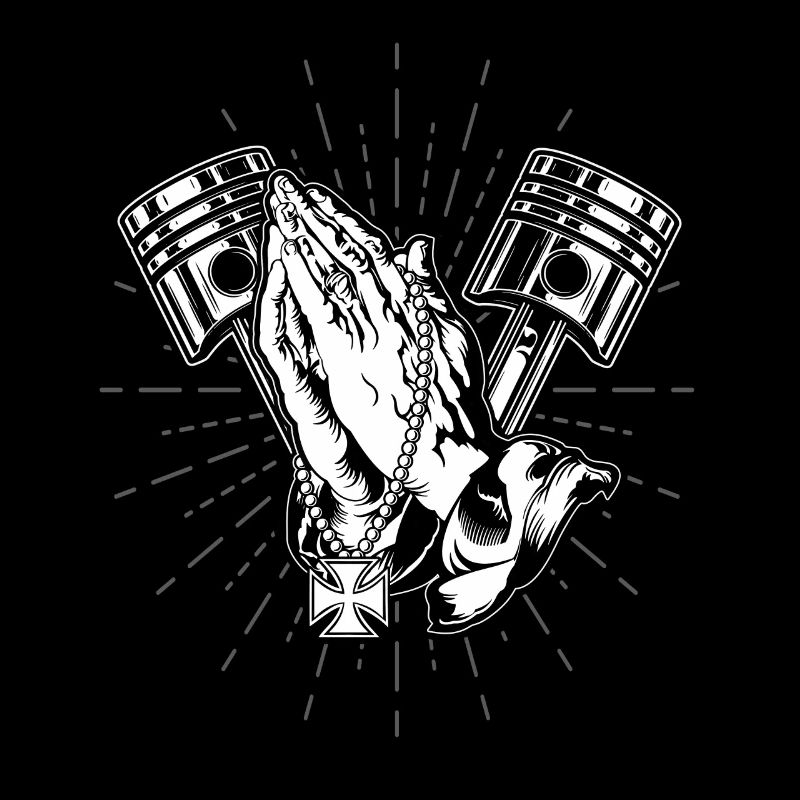 Praying hands motorcycle