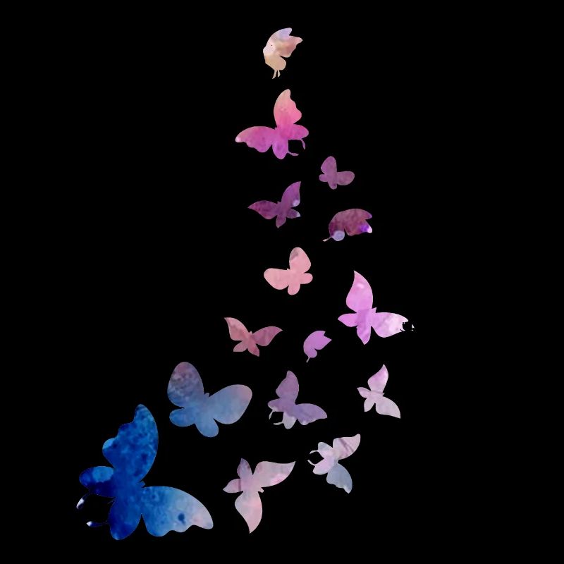 papillon essaim harmonie bleu rose
